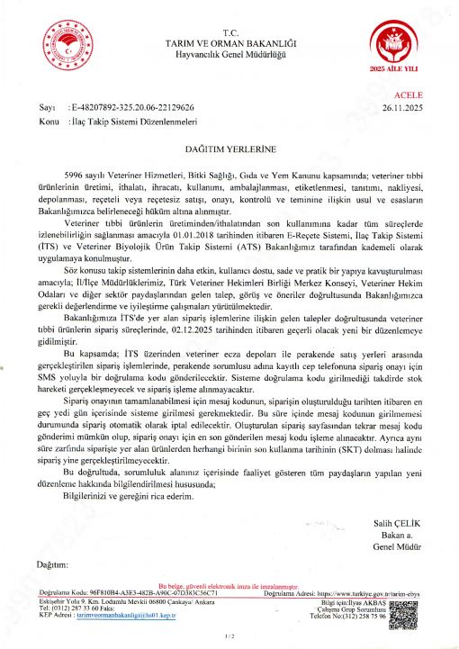 İlaç Takip Sistemi düzenlemeleri 1